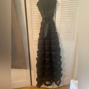 Strapless black gown